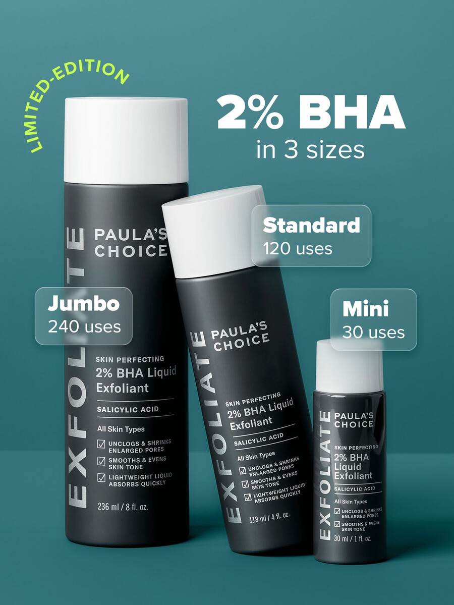 huidverfijnende vloeibare exfoliant met 2 bha