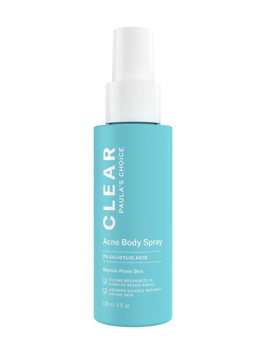 clear acne body spray voor puistjes op het lichaam